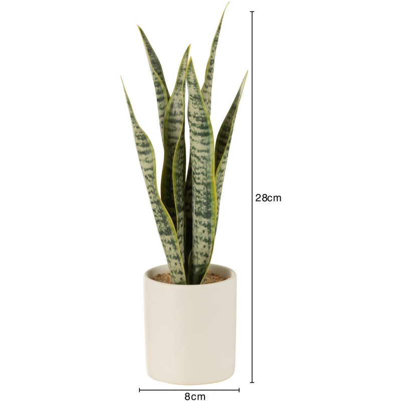 Plante artificielle Sansevieria Hauteur 30 cm en Plastique Vert Avec pot - 3