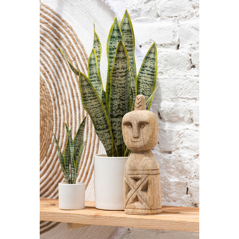 Plante artificielle Sansevieria Hauteur 35 cm en Plastique Vert Avec pot - 2