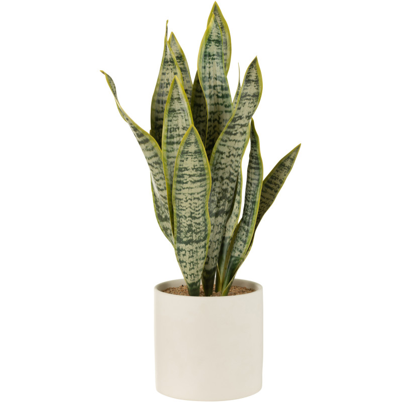 Plante artificielle Sansevieria Hauteur 60 cm en Plastique Vert Avec pot - 1