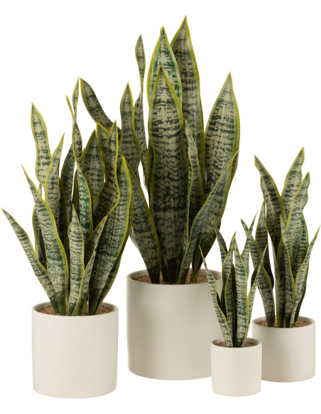 Plante artificielle Sansevieria Hauteur 60 cm en Plastique Vert Avec pot - 3