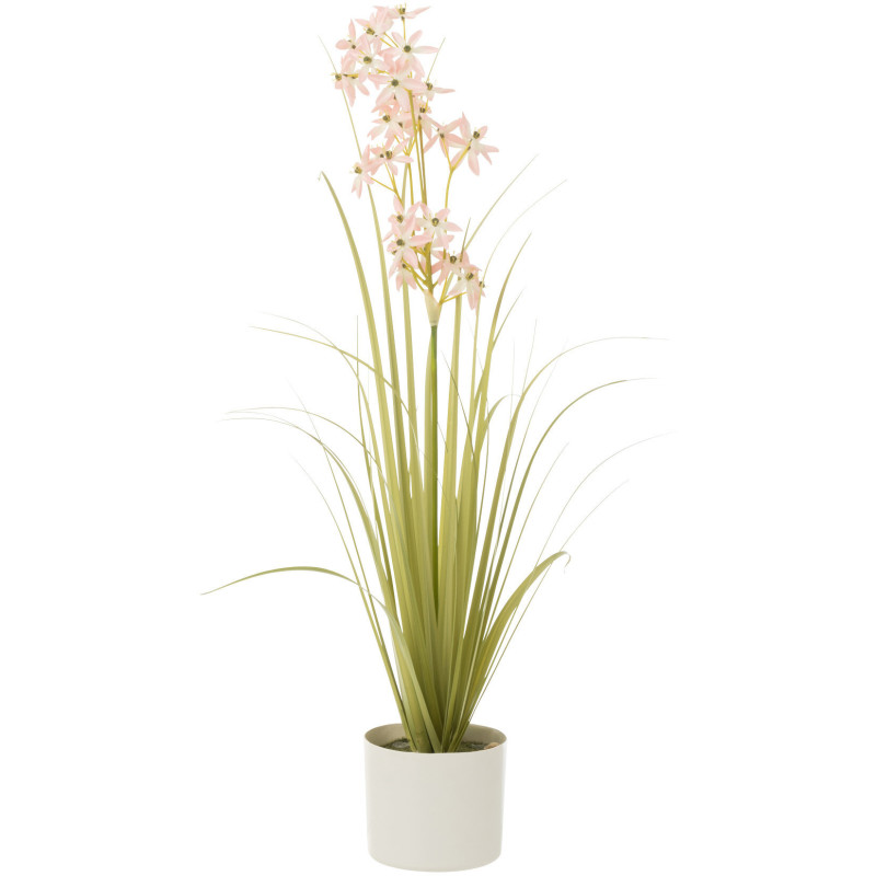 Plante artificielle Allium Hauteur 90 cm en Plastique Rose clair Vert Avec pot - 1