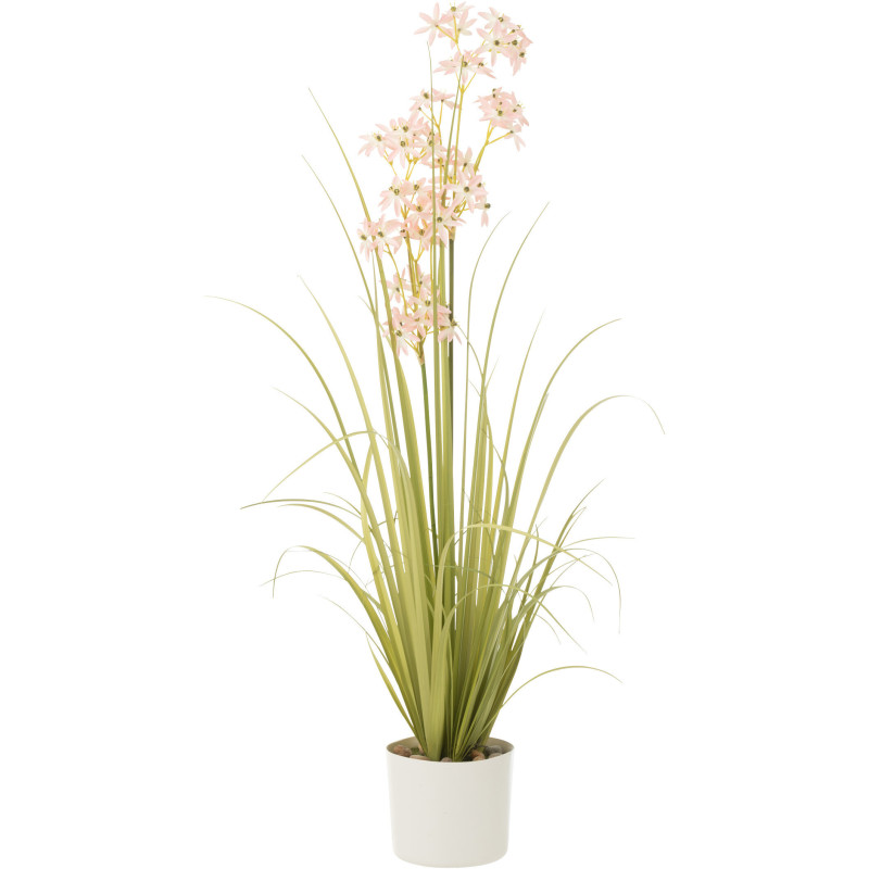 Plante artificielle Allium Hauteur 115 cm en Plastique Rose clair Vert Avec pot - 1