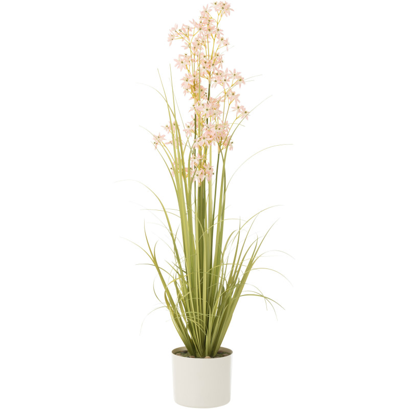 Plante artificielle XL Allium Hauteur 160 cm en Plastique Rose clair Vert Avec pot - 1