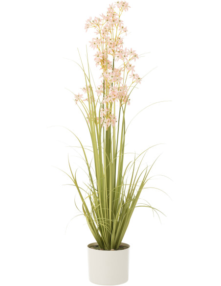 Plante artificielle XL Allium Hauteur 160 cm en Plastique Rose clair Vert Avec pot - 1