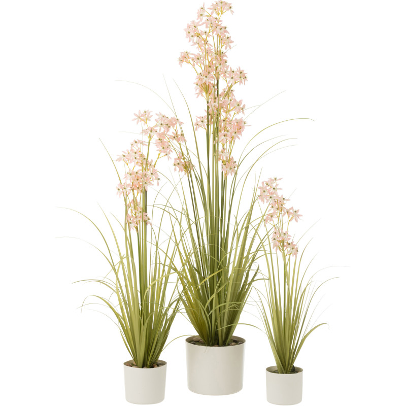 Plante artificielle XL Allium Hauteur 160 cm en Plastique Rose clair Vert Avec pot - 2