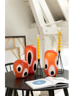 Bougeoir sur pied Géométrique Waxo Hauteur en Métal Noir (Lot de 3) - 1 2