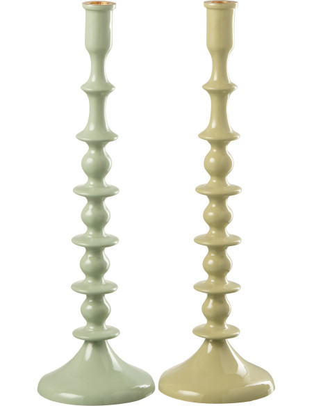 Bougeoir sur pied Hompi Hauteur 40 cm en Métal Vert - 1