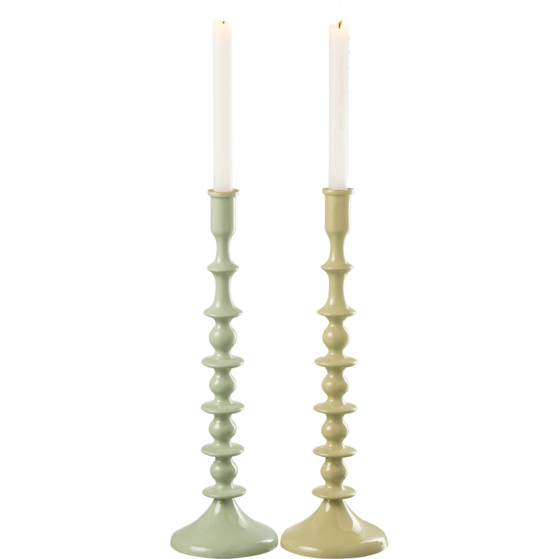 Bougeoir sur pied Hompi Hauteur 40 cm en Métal Vert - 3