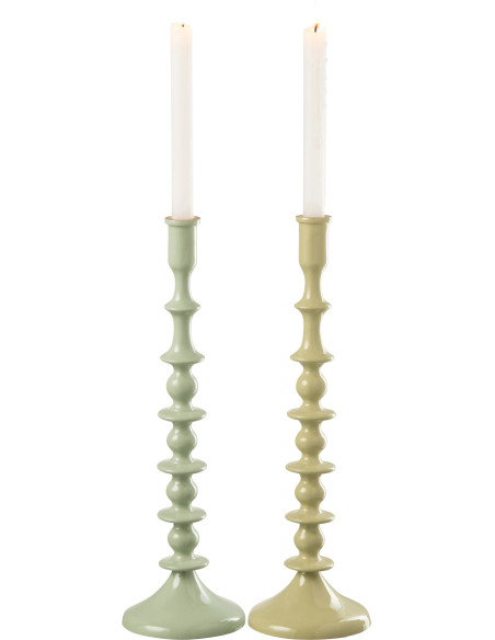 Bougeoir sur pied Hompi Hauteur 40 cm en Métal Vert - 3