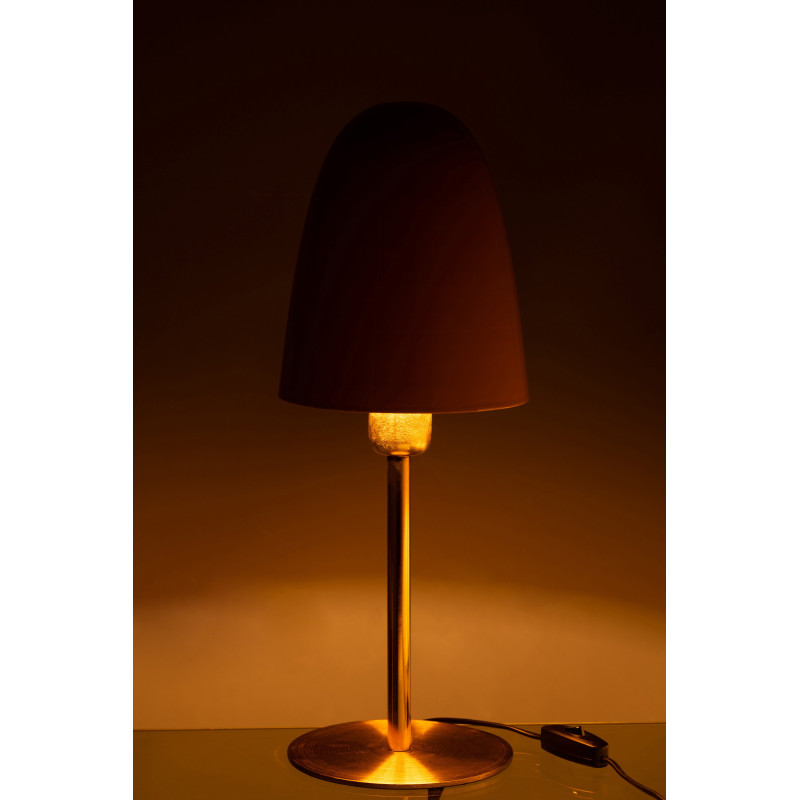 Lampe à poser design Champignon Nora en Métal Ocre Doré - 3