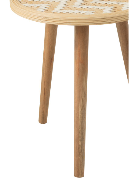 Table d'appoint Gigogne Ronde Sven en Bambou Naturel Bois Blanc (Lot de 3) - 3