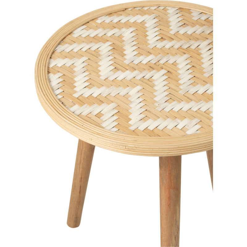 Table d'appoint Gigogne Ronde Sven en Bambou Naturel Bois Blanc (Lot de 3) - 4