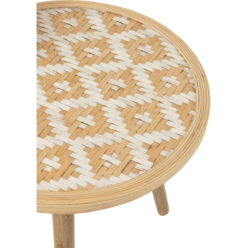 Table d'appoint Gigogne Ronde Sven en Bambou Naturel Bois Blanc (Lot de 3) - 6