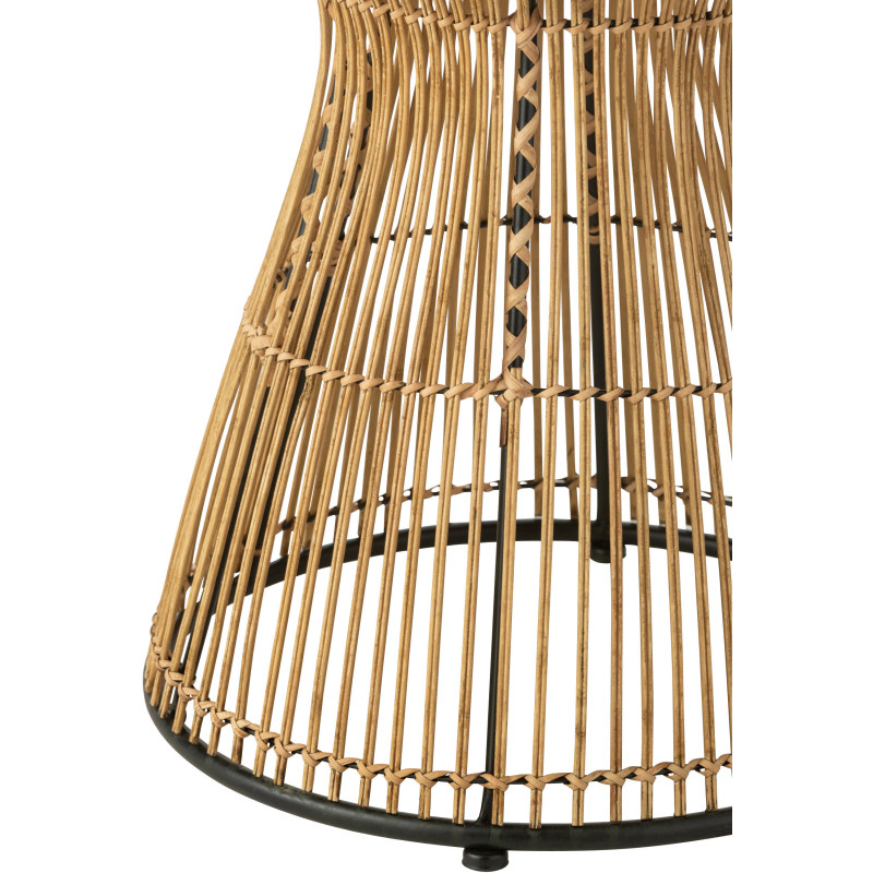 Table d'appoint Ronde Grooves en Rotin Naturel - 3