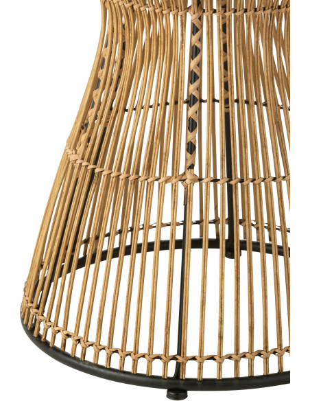 Table d'appoint Ronde Grooves en Rotin Naturel - 3