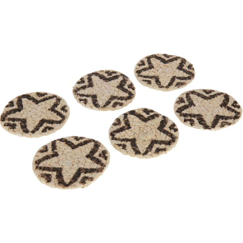 Sous-verre Rond Losta en Coque de maïs Naturel Marron (Lot de 6) - 2