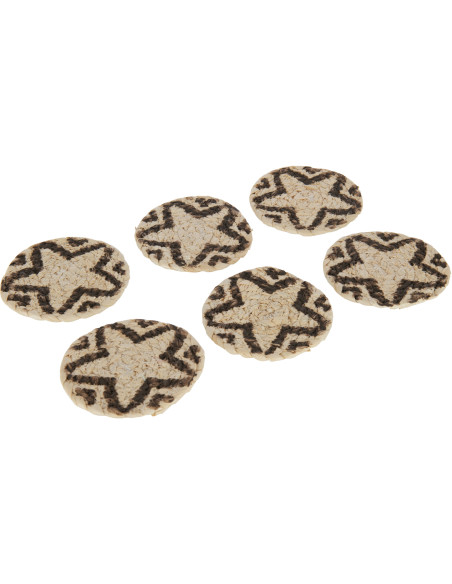 Sous-verre Rond Losta en Coque de maïs Naturel Marron (Lot de 6) - 2