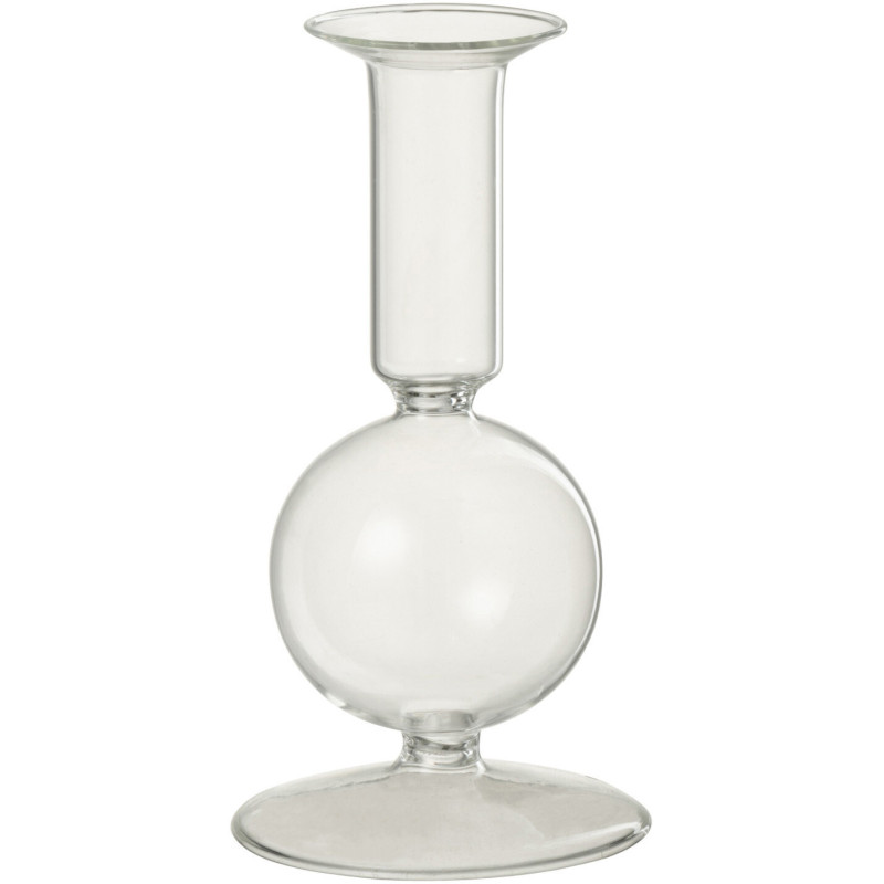 Bougeoir sur pied Konbi Hauteur 15 cm en Verre Transparent - 1