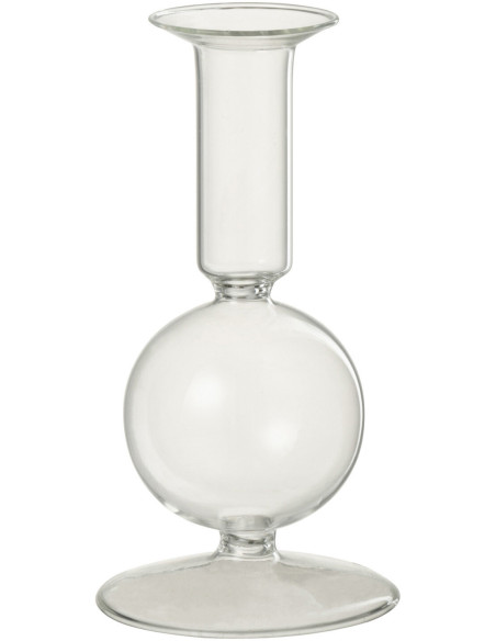 Bougeoir sur pied Konbi Hauteur 15 cm en Verre Transparent - 1