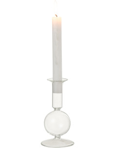 Bougeoir sur pied Konbi Hauteur 15 cm en Verre Transparent - 1 2