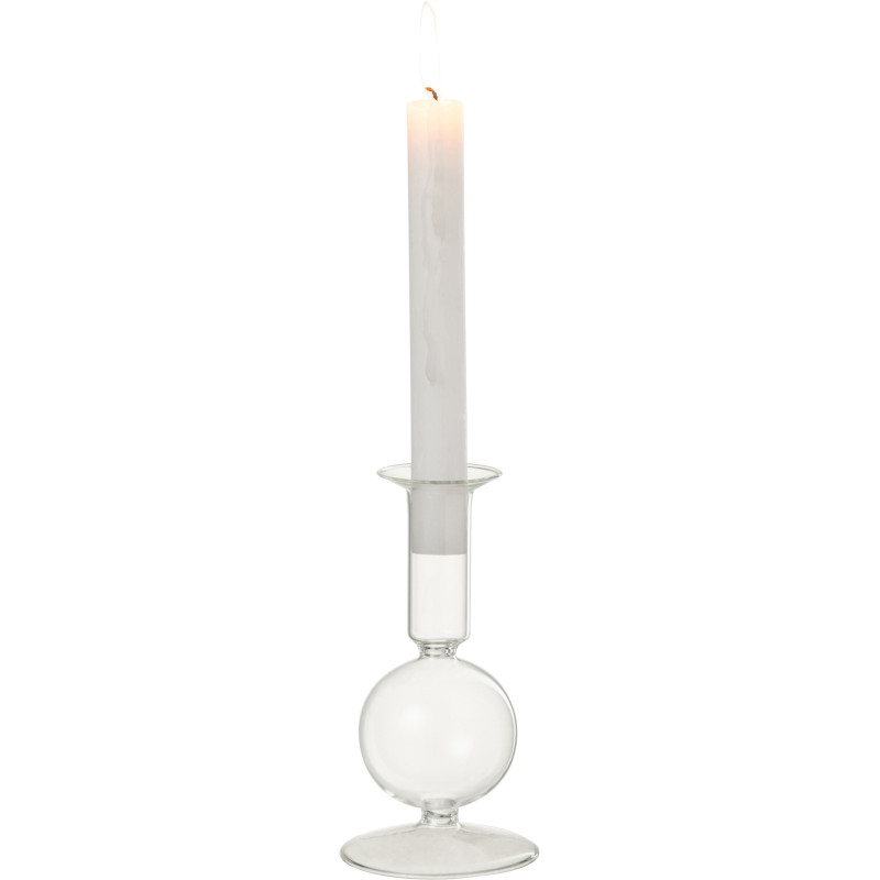 Bougeoir sur pied Konbi Hauteur 15 cm en Verre Transparent - 2
