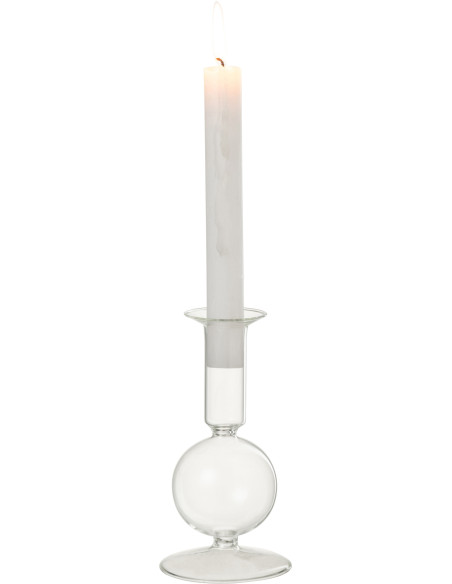 Bougeoir sur pied Konbi Hauteur 15 cm en Verre Transparent - 2