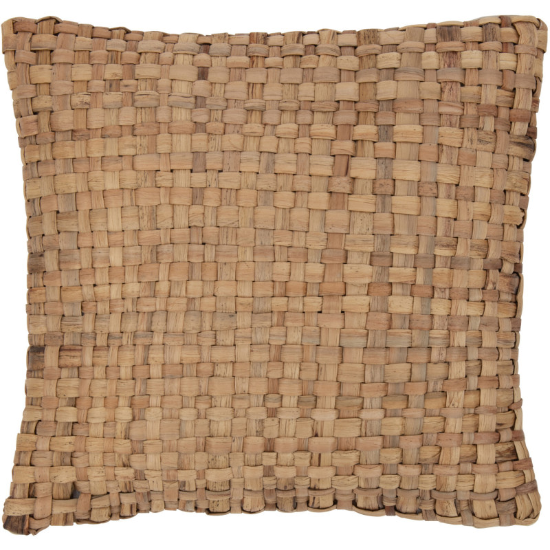Coussin Carré Volina 45x45 en Jacinthe d'eau Naturel Polyester Beige Motif tressé - 1
