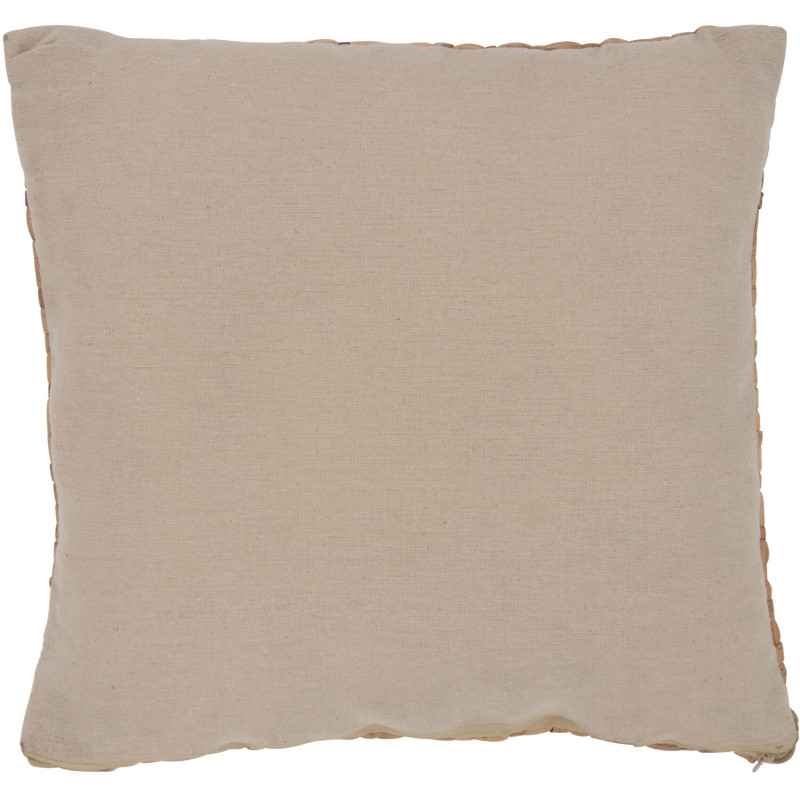 Coussin Carré Volina 45x45 en Jacinthe d'eau Naturel Polyester Beige Motif tressé - 3