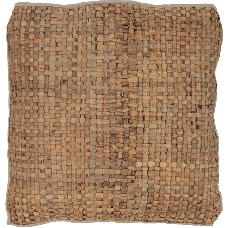 Coussin XL Carré Volina 65x65 en Jacinthe d'eau Naturel Polyester Beige Motif tressé - 1