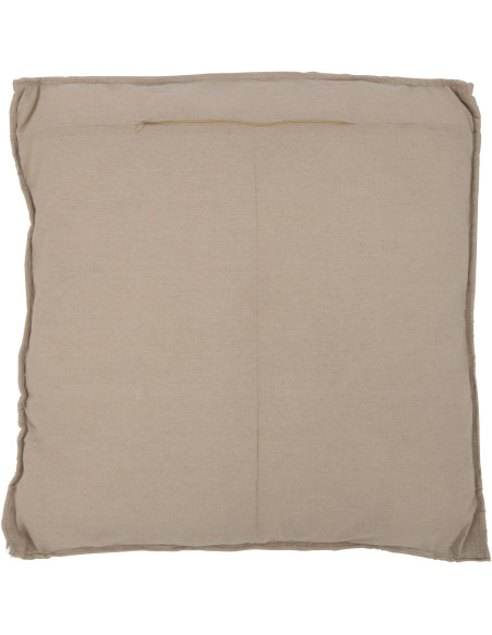 Coussin XL Carré Volina 65x65 en Jacinthe d'eau Naturel Polyester Beige Motif tressé - 2