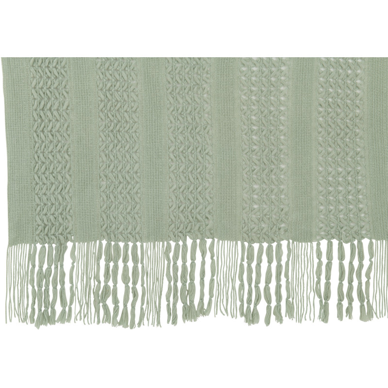 Plaid 130x160 Zimvol en Tissu acrylique Vert clair Motif tricot avec franges - 4