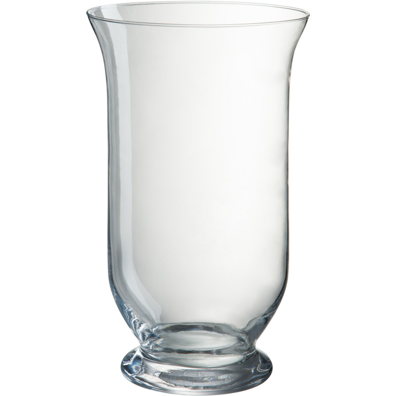 Grand photophore sur pied en verre transparent H24 cm - 1