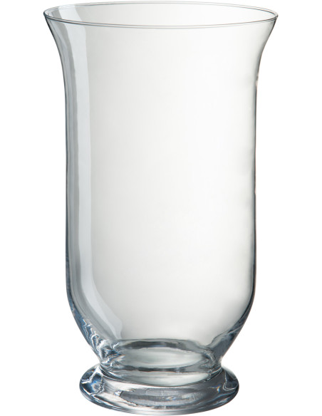 Grand photophore sur pied en verre transparent H24 cm - 1