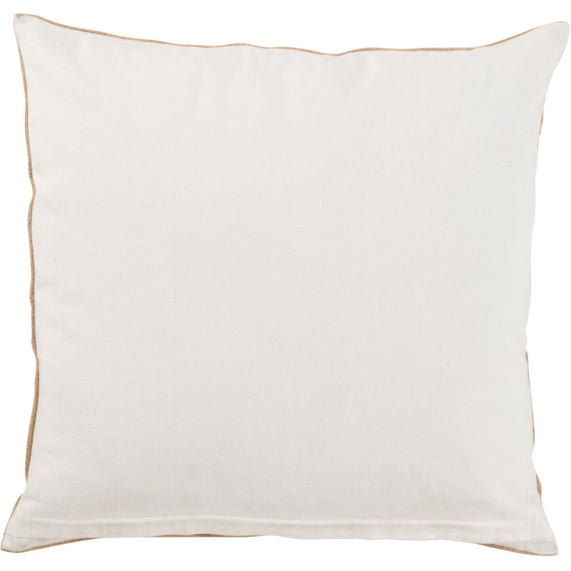 Coussin Carré Krombe 45x45 en Jute Beige Blanc Motif éléphant - 3