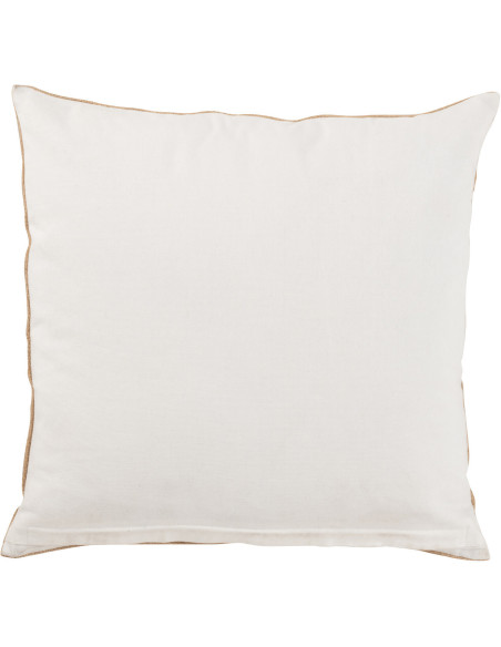 Coussin Carré Krombe 45x45 en Jute Beige Blanc Motif éléphant - 3