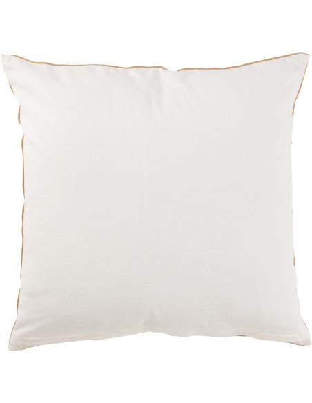 Coussin XL Carré Krombe 60x60 en Jute Beige Blanc Motif éléphant - 3