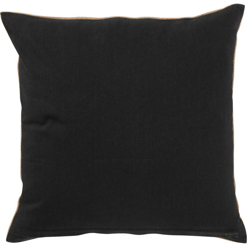 Coussin Carré Krombe 45x45 en Jute Beige Noir Motif éléphant - 3