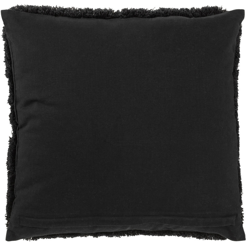 Coussin Carré Ibiza 45x45 en Jute Noir Perle Blanc Sequin Doré - 2
