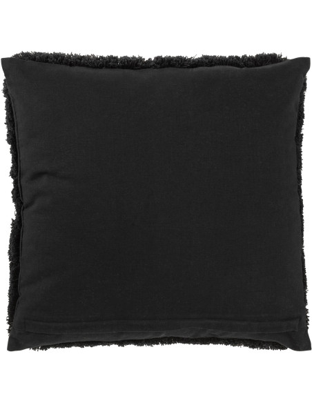 Coussin Carré Ibiza 45x45 en Jute Noir Perle Blanc Sequin Doré - 2