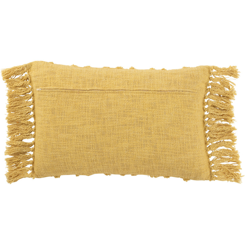 Coussin XL Rectangulaire Miralis 80x40 en Coton Ocre Motif losanges Avec pompons - 3