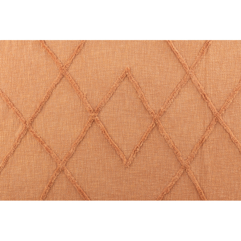 Plaid 150x190 Miralis en Coton Corail Motif losanges avec franges - 4