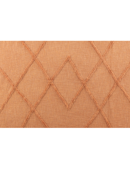 Plaid 150x190 Miralis en Coton Corail Motif losanges avec franges - 4