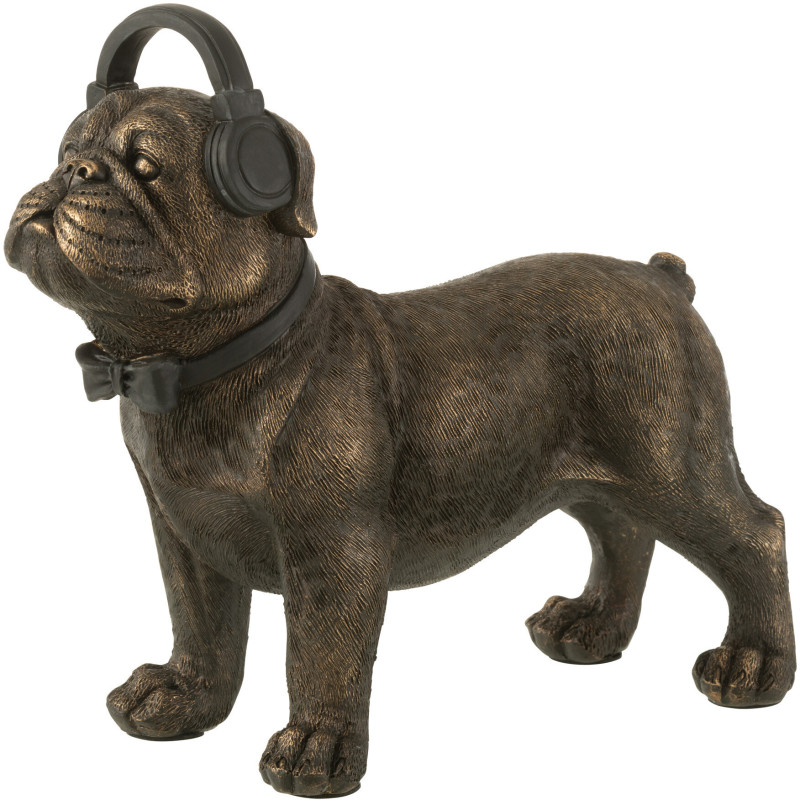 Statue déco XL Chien Rocky en Résine Bronze - 1