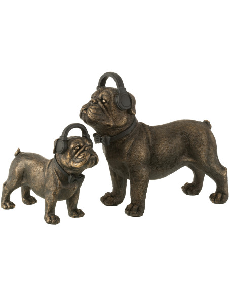 Statue déco XL Chien Rocky en Résine Bronze - 2