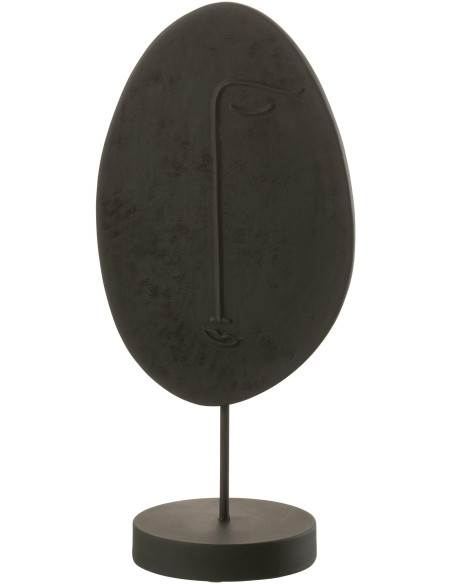 Décoration sur pied Masque Abstrait 45 cm Platoo en Résine Noir - 1