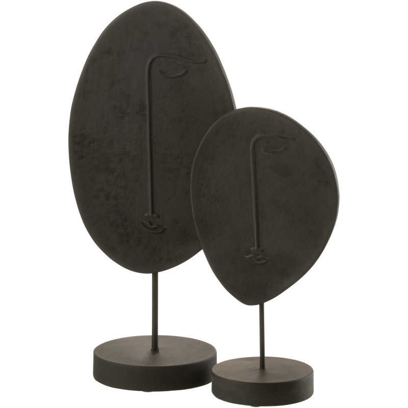 Décoration sur pied Masque Abstrait 45 cm Platoo en Résine Noir - 2