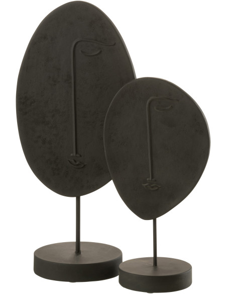 Décoration sur pied Masque Abstrait 45 cm Platoo en Résine Noir - 2