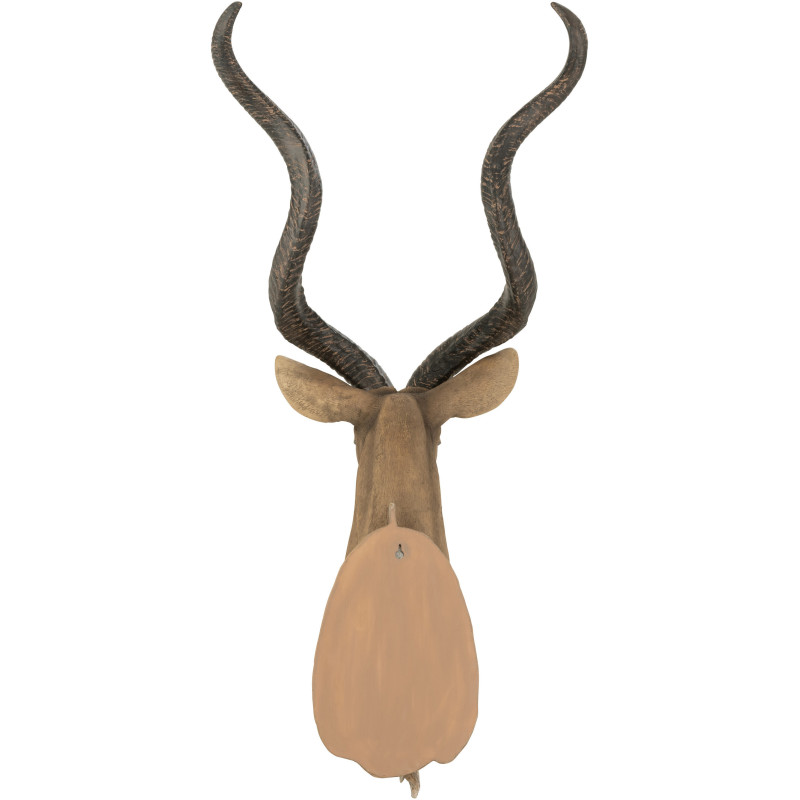 Déco Murale Tête d'antilope Ryma en Résine Marron 50x85 - 3