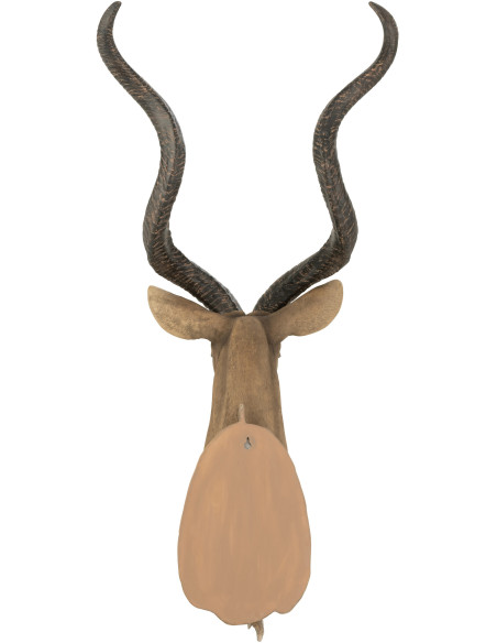 Déco Murale Tête d'antilope Ryma en Résine Marron 50x85 - 3
