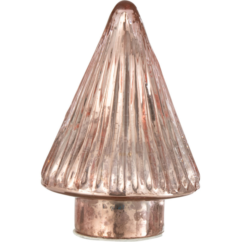 Sapin de Noël lumineux Led 10 cm en Verre Rose - 1